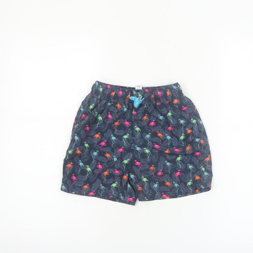 Dunnes Stores Boys Blue Flamingo Print Swim Shorts Age 8 Elastic Waist