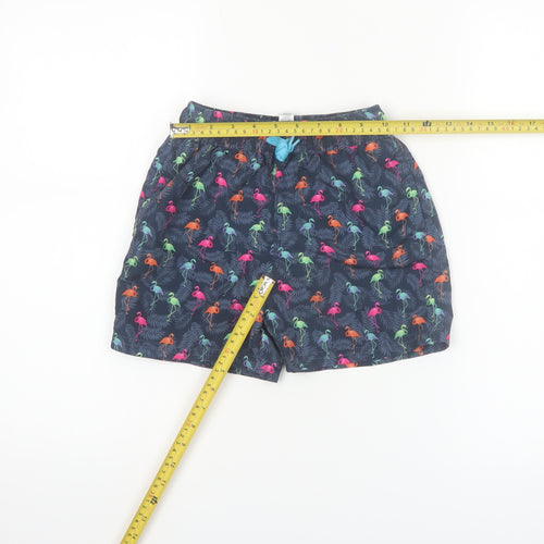 Dunnes Stores Boys Blue Flamingo Print Swim Shorts Age 8 Elastic Waist