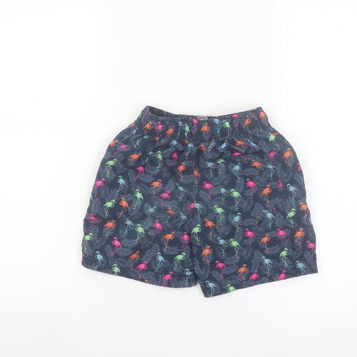 Dunnes Stores Boys Blue Flamingo Print Swim Shorts Age 8 Elastic Waist
