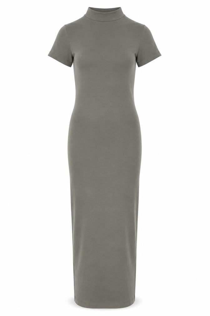 Pull&Bear Women’s Green Bodycon Long Dress XS Short Sleeve