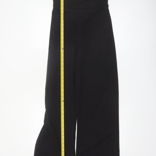 PrettyLittleThing Womens Black One Shoulder Wide Leg Jumpsuit Size 10