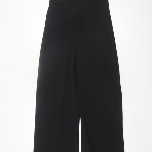 PrettyLittleThing Womens Black One Shoulder Wide Leg Jumpsuit Size 10