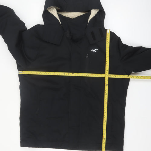 Hollister Men's Black XL All-Weather Hooded Parka Jacket