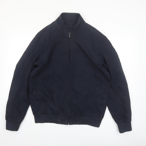 Kensington Eastside Men's Blue Cotton Bomber Jacket L Classic Style