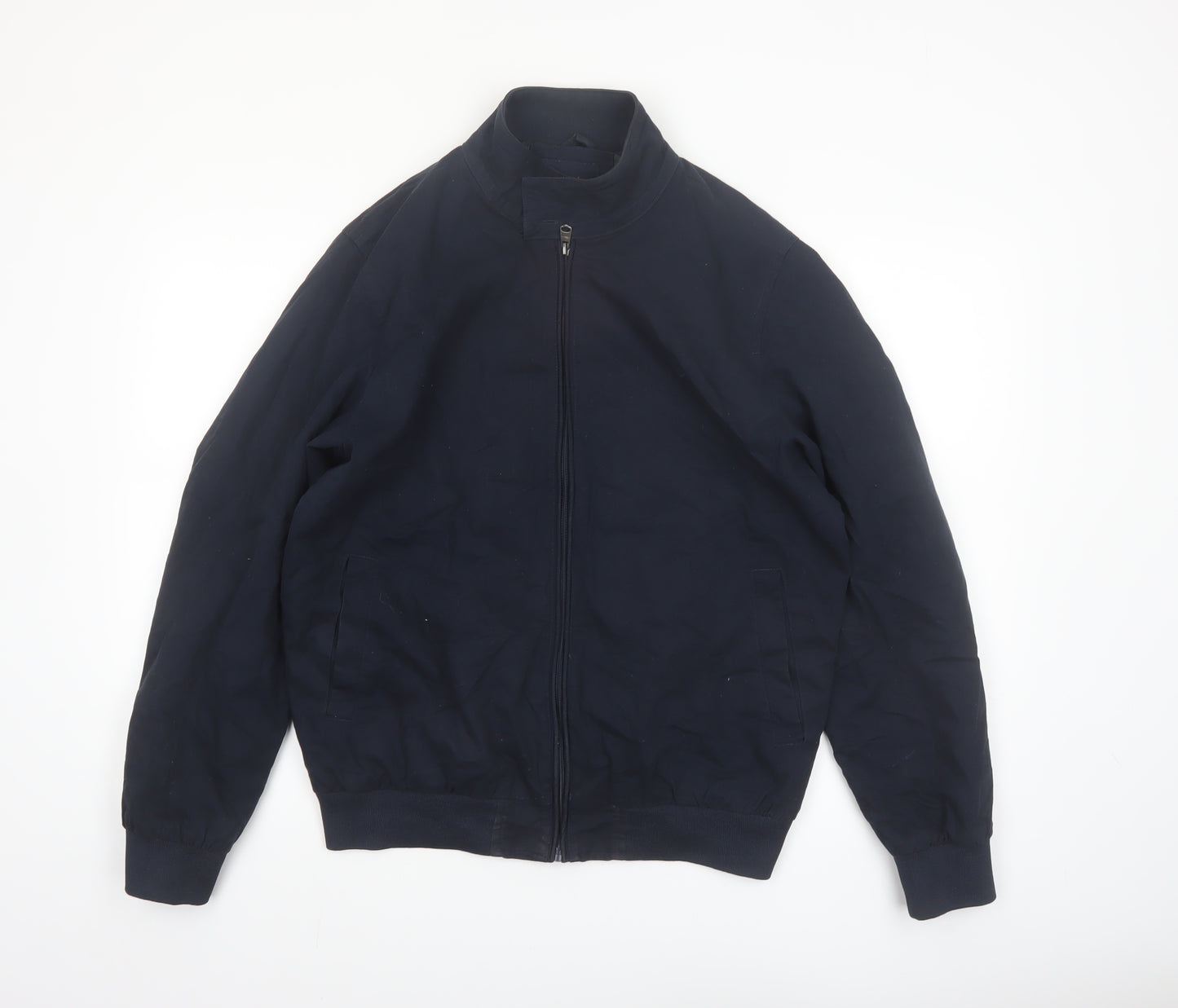 Kensington Eastside Men's Blue Cotton Bomber Jacket L Classic Style