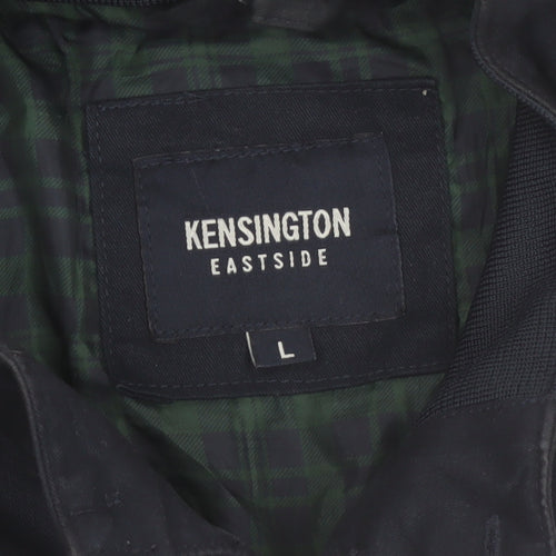 Kensington Eastside Men's Blue Cotton Bomber Jacket L Classic Style