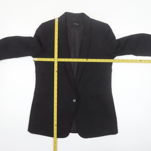 The Kooples Women's Black Single-Breasted Blazer Size 10 Jacquard Tailored Jacket