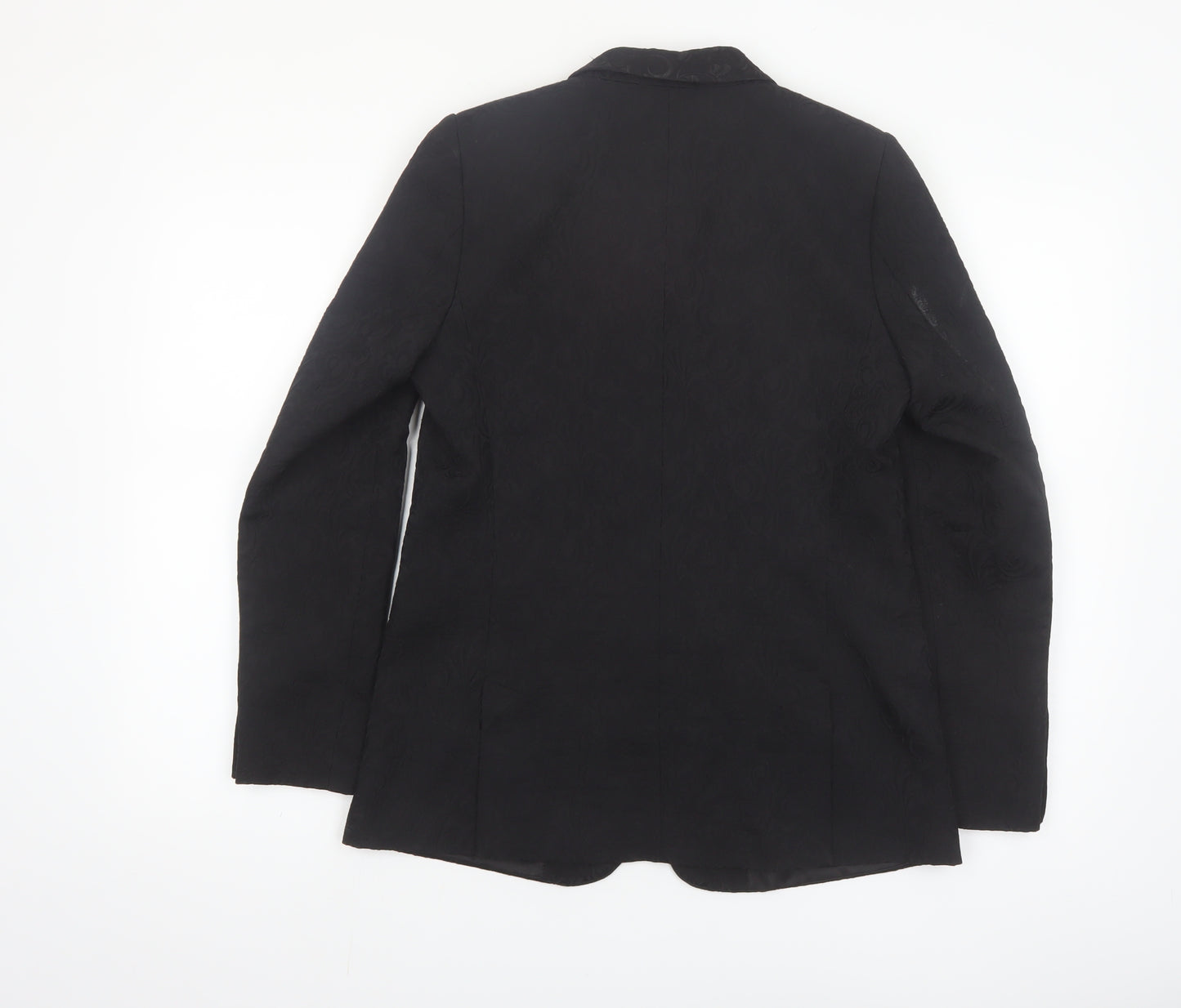 The Kooples Women's Black Single-Breasted Blazer Size 10 Jacquard Tailored Jacket