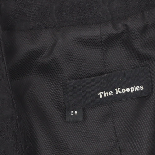 The Kooples Women's Black Single-Breasted Blazer Size 10 Jacquard Tailored Jacket
