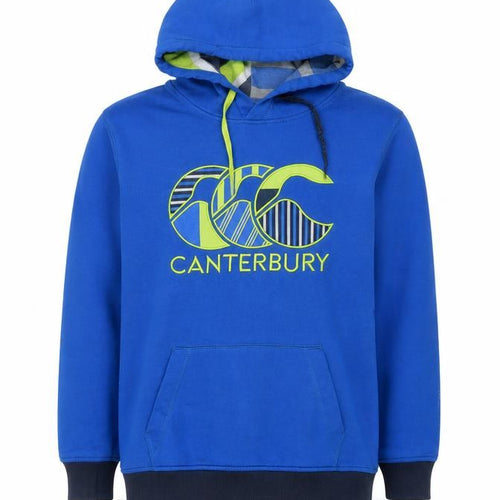 Canterbury Boys Blue Pullover Hoodie 14 Years Logo Graphic Cotton Blend