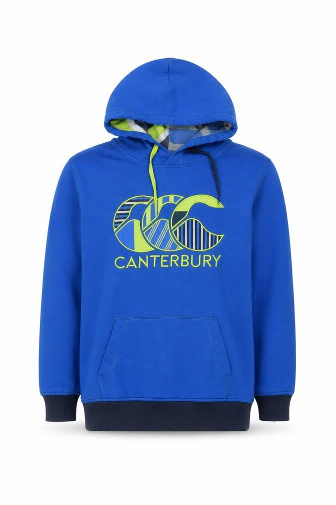 Canterbury Boys Blue Pullover Hoodie 14 Years Logo Graphic Cotton Blend