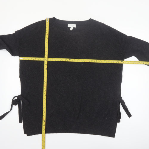 The White Company Women Black Wool Cashmere Crew Neck Jumper Size 14