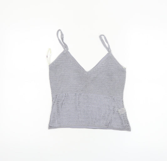 Oasis Womens Grey Viscose Crochet Camisole Tank Top Size 10