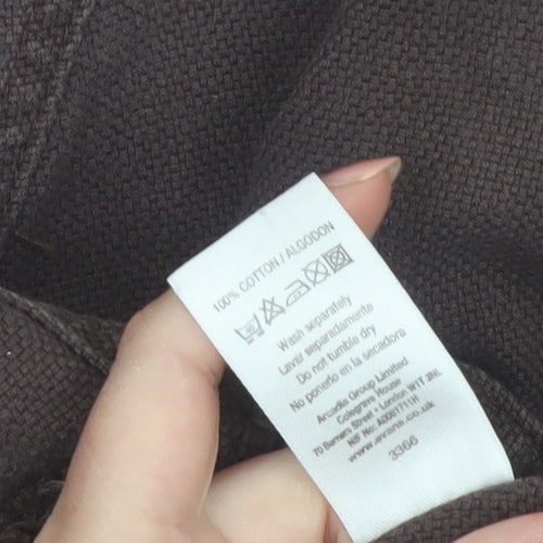 Evans Women Brown Cotton Military Jacket Size 16 Button Front