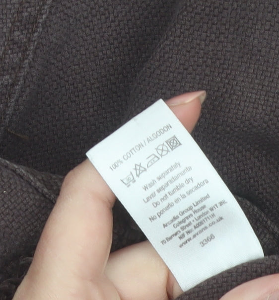 Evans Women Brown Cotton Military Jacket Size 16 Button Front