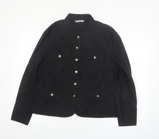 Red Herring Women’s Black Cotton Military Jacket Size 18
