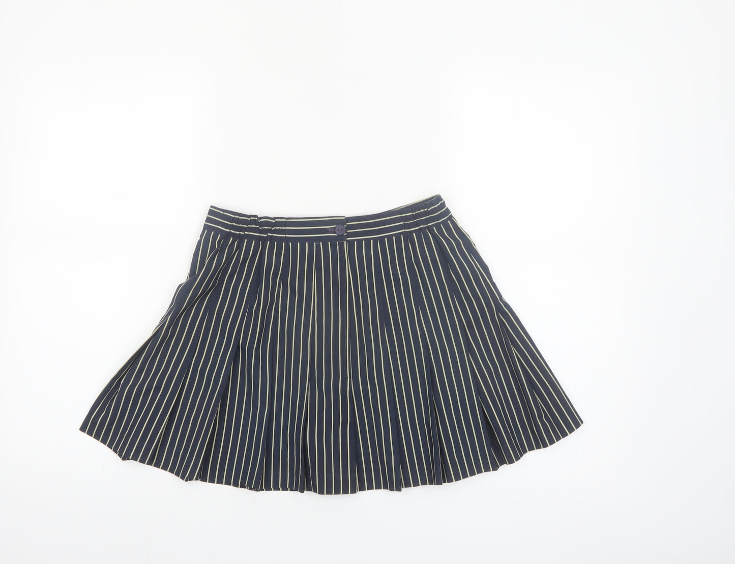 Tail Womens Blue Striped Pleated Skirt Size 10 Microfibre