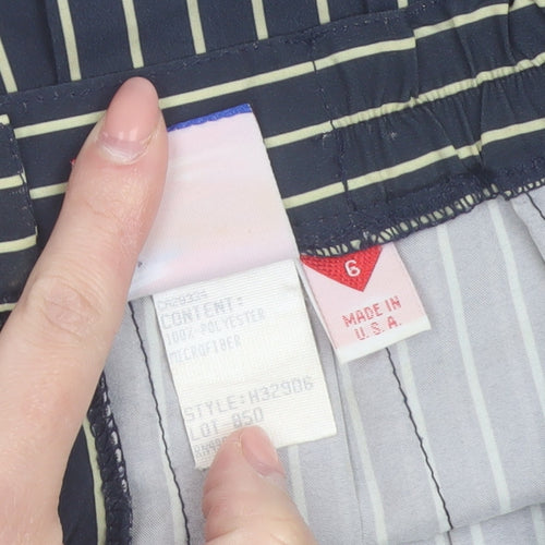 Tail Womens Blue Striped Pleated Skirt Size 10 Microfibre