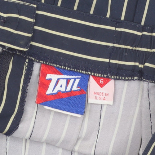 Tail Womens Blue Striped Pleated Skirt Size 10 Microfibre