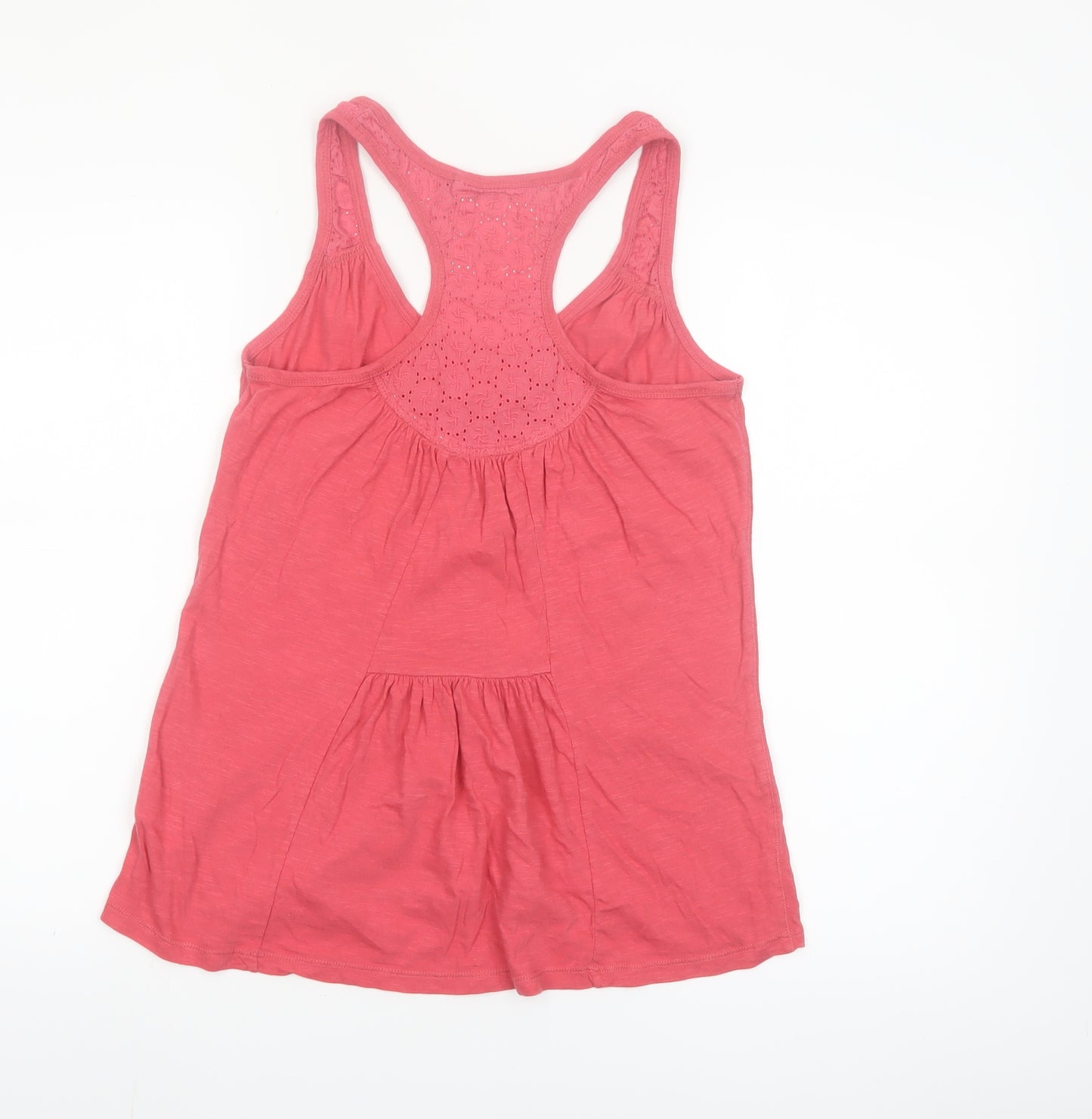 Fat Face Women’s Pink Cotton Racerback Button Tank Top Size 8