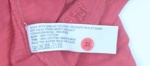 Fat Face Women’s Pink Cotton Racerback Button Tank Top Size 8