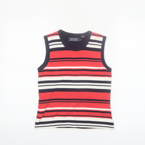 Maine New England Women's Multicoloured Striped Cotton Tank Top Size 12