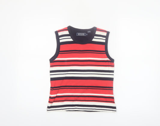 Maine New England Women's Multicoloured Striped Cotton Tank Top Size 12