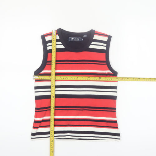 Maine New England Women's Multicoloured Striped Cotton Tank Top Size 12