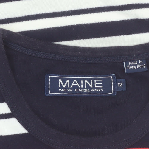 Maine New England Women's Multicoloured Striped Cotton Tank Top Size 12