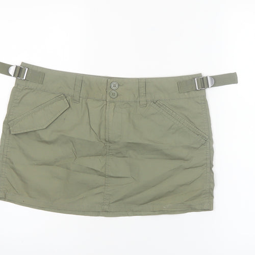 H&M Divided Women Green Cargo Short Skirt Size 8