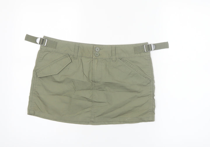 H&M Divided Women Green Cargo Short Skirt Size 8
