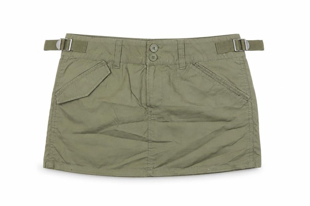 Front view of H&M Divided Women Green Cargo Short Skirt, size 8