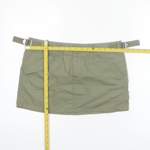 H&M Divided Women Green Cargo Short Skirt Size 8