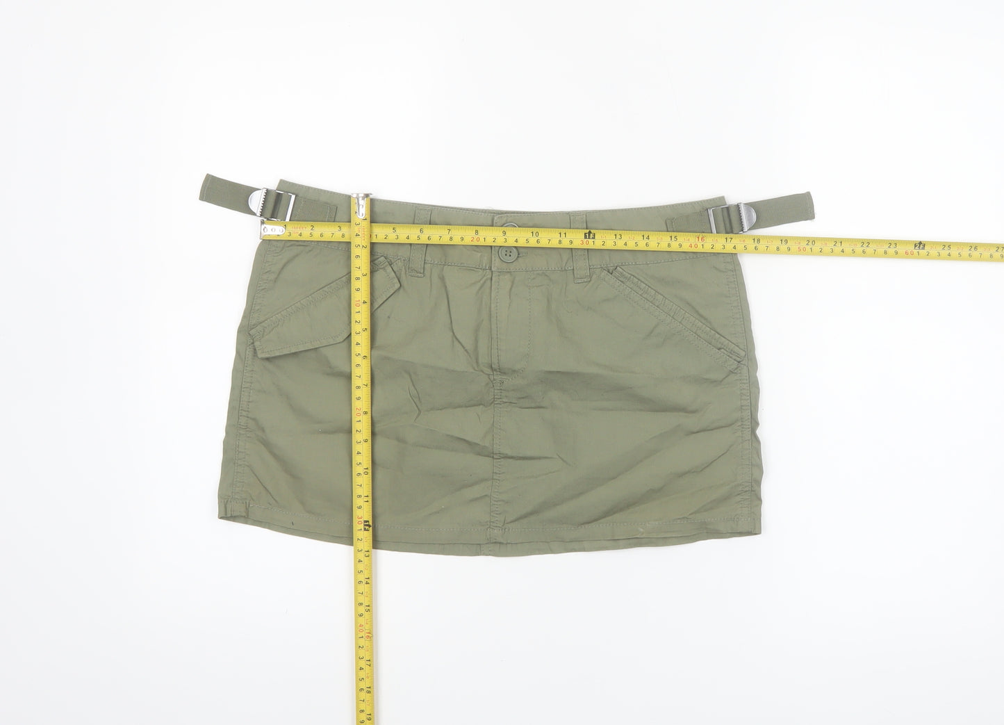 H&M Divided Women Green Cargo Short Skirt Size 8