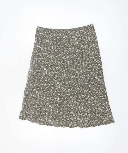 Esprit Women's Green Floral A-Line Midi Skirt Size S