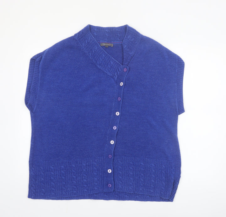 Marks and Spencer Women’s Blue Sleeveless Cardigan XL Knit
