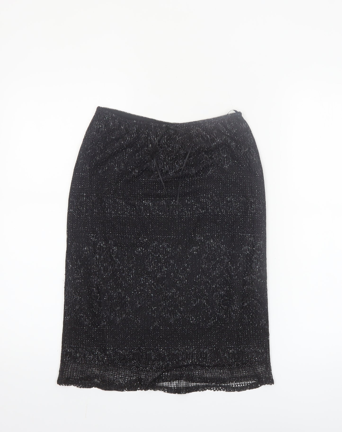 Dorothy Perkins Women’s Black Glitter Pencil Skirt Size 8