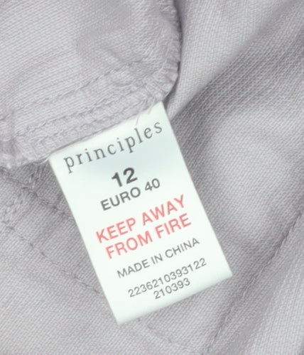 Principles Women Purple Corduroy Pencil Skirt Size 12