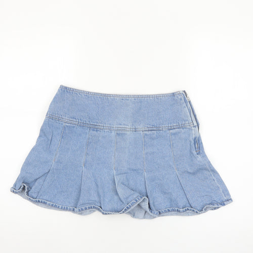 H&M Divided Women’s Blue Denim Flared Mini Skirt Size S