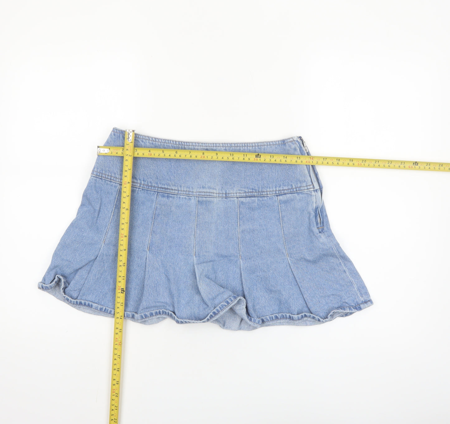 H&M Divided Women’s Blue Denim Flared Mini Skirt Size S