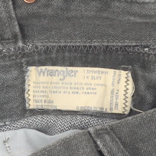 Wrangler Womens Grey 14 Slim High Rise Straight Jeans