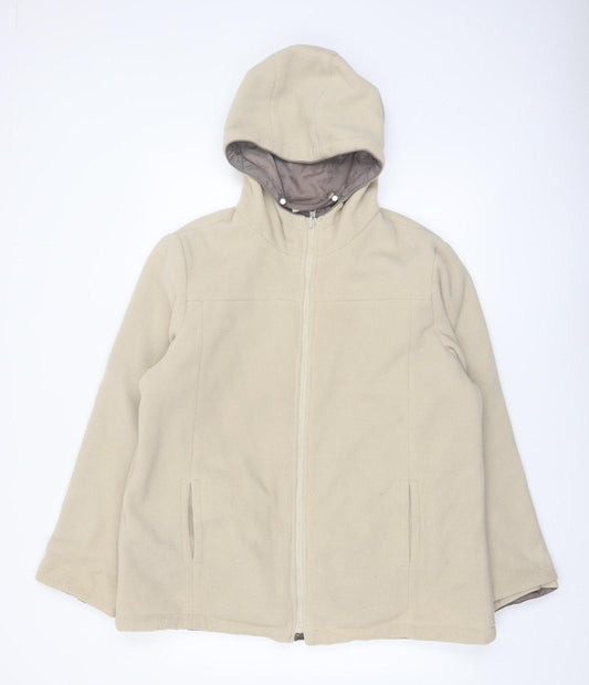 BHS Women’s Beige Full Zip Hooded Fleece Jacket Size 18