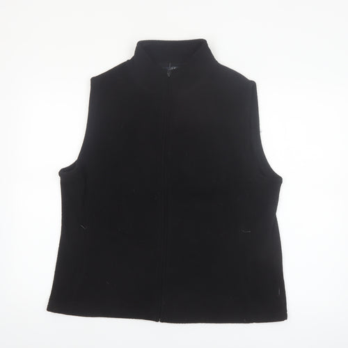 Isle Essentials Women's Black Fleece Waistcoat Size 18-20 L Zip Front