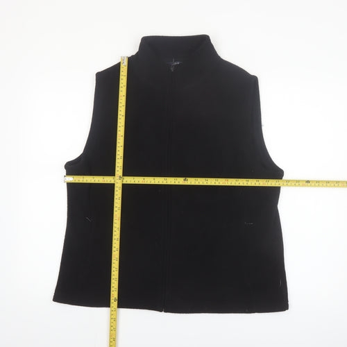 Isle Essentials Women's Black Fleece Waistcoat Size 18-20 L Zip Front