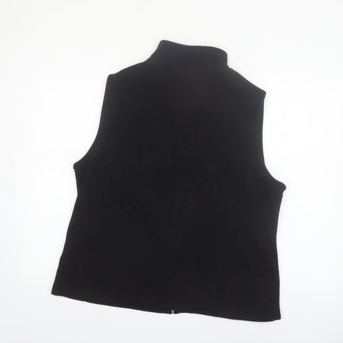 Isle Essentials Women's Black Fleece Waistcoat Size 18-20 L Zip Front