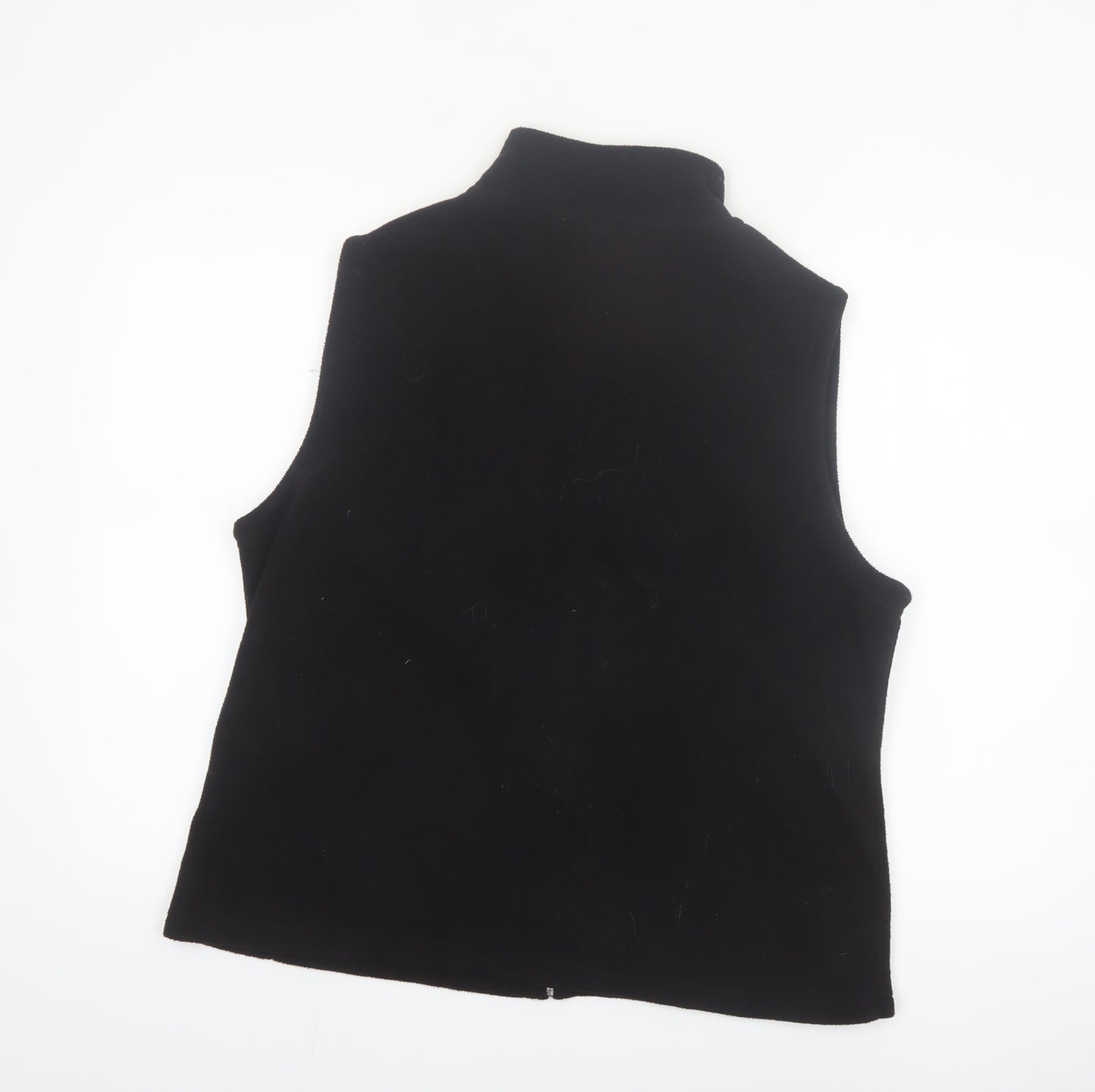 Isle Essentials Women's Black Fleece Waistcoat Size 18-20 L Zip Front