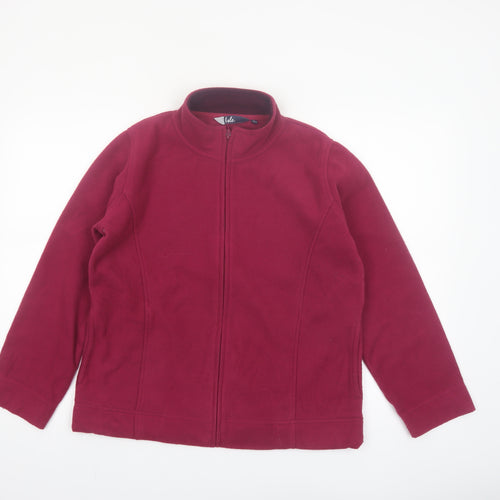 Isle Womens Red Fleece Full Zip Jacket Size M 14-16