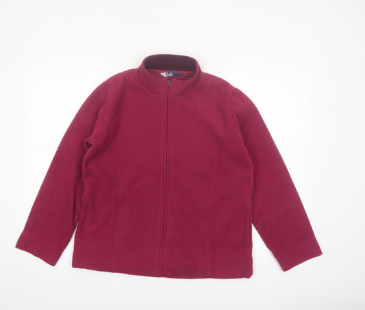 Isle Womens Red Fleece Full Zip Jacket Size M 14-16
