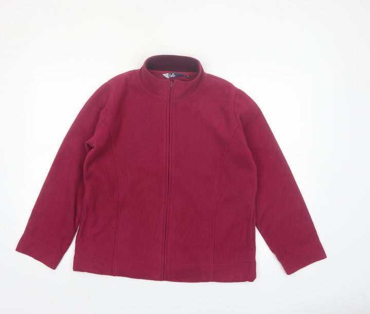 Isle Womens Red Fleece Full Zip Jacket Size M 14-16