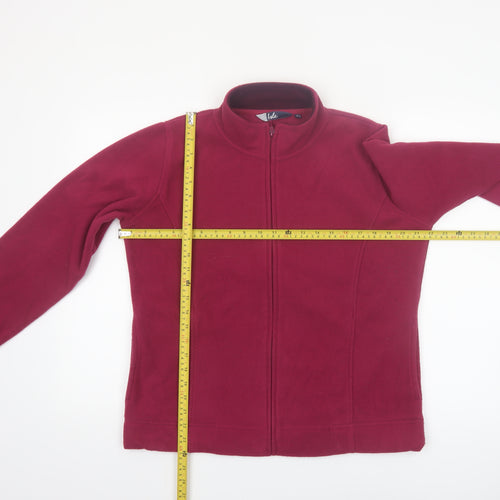 Isle Womens Red Fleece Full Zip Jacket Size M 14-16